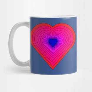 Red, Pink, Purple, and Blue Heart Mug